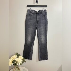 Abercrombie & Fitch ultra high rise kick flare black denim jeans